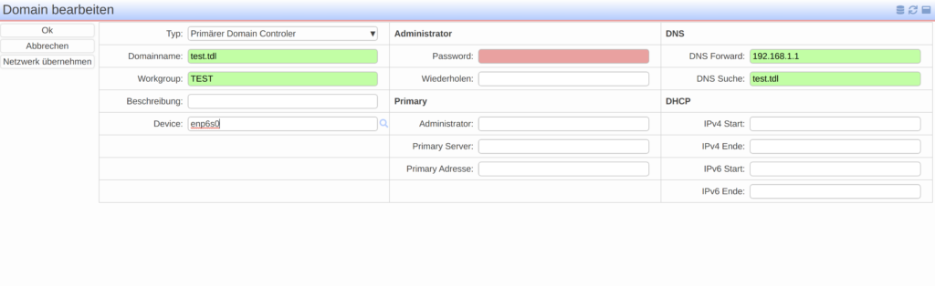 Eingabe im Open Source SBS